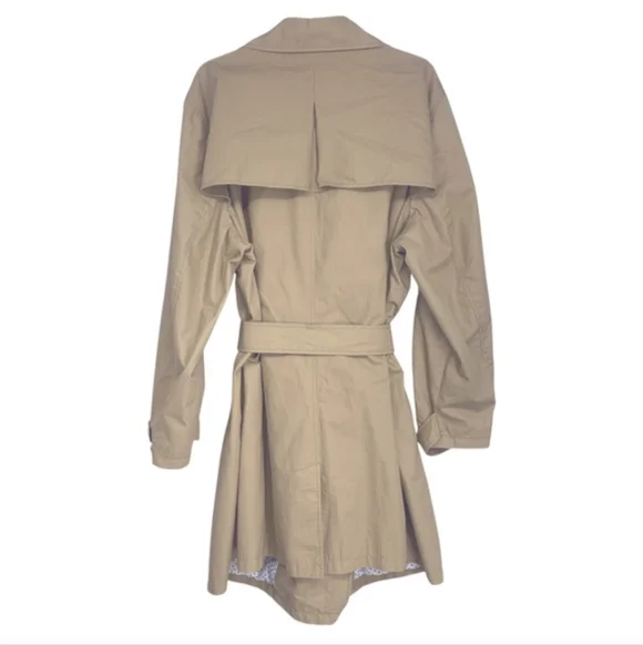 Old Navy Double-Breasted Tan Trench Coat - Picture 2 of 5